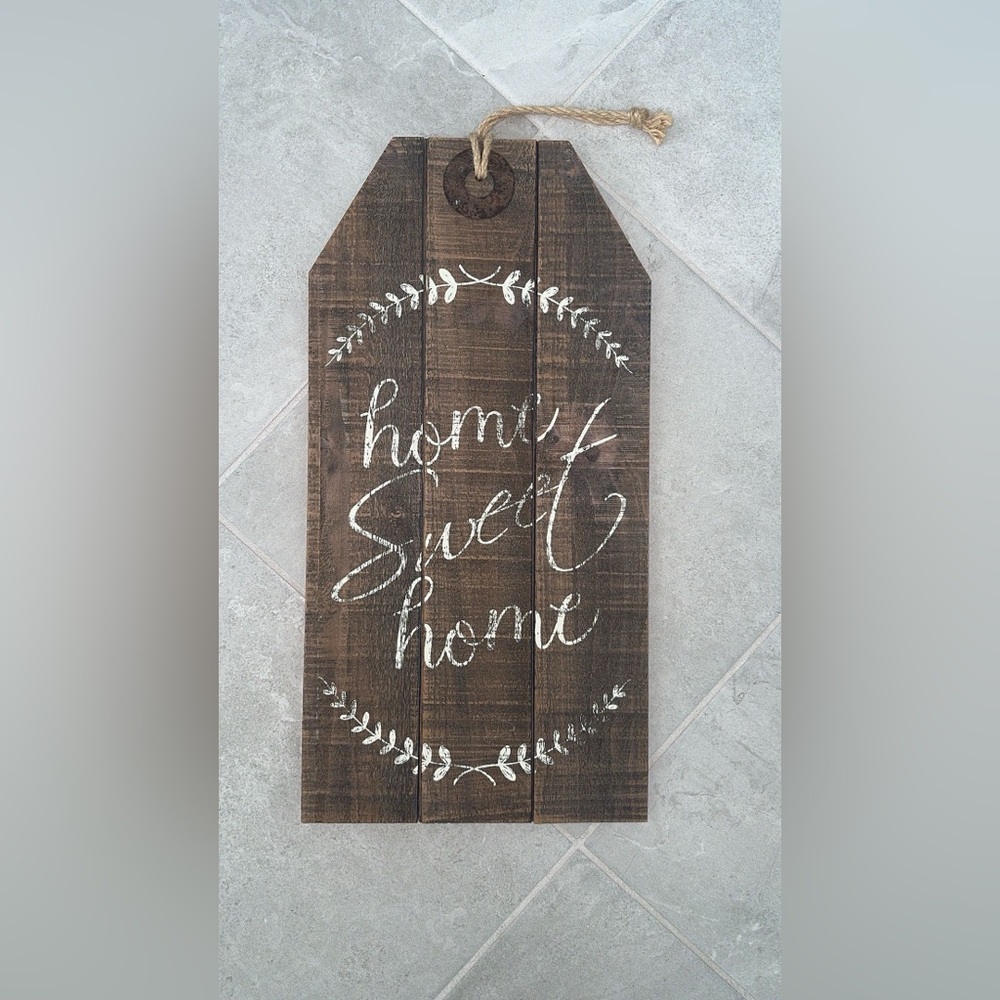 “Home Sweet Home” wooden distressed sign 12X24